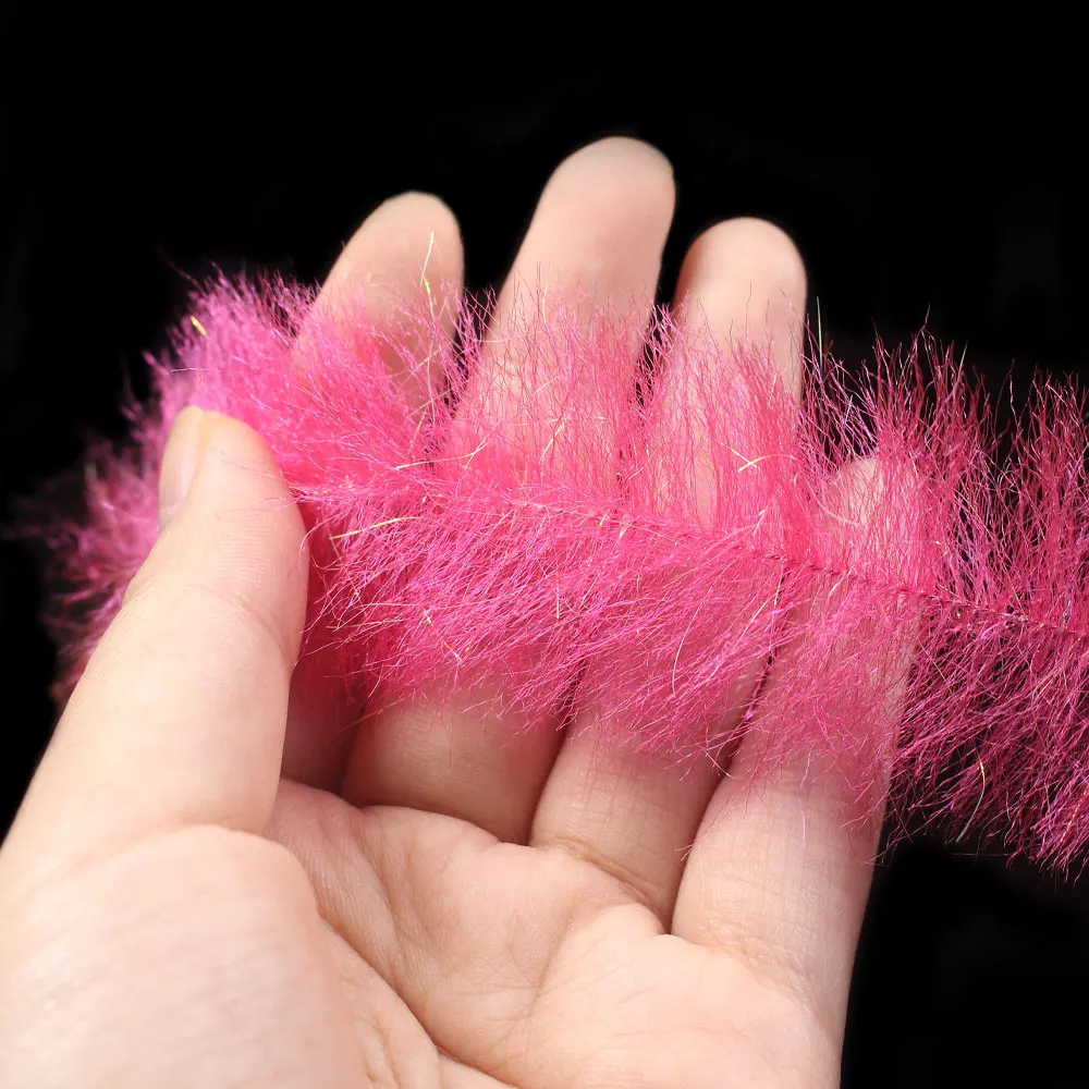 Bimoo, 2 uds., Streamer Flash, cepillo para doblar, Material de atado de moscas para Minnow Baitfish Streamer Pike Steelhead, Señuelos de pesca de agua salada