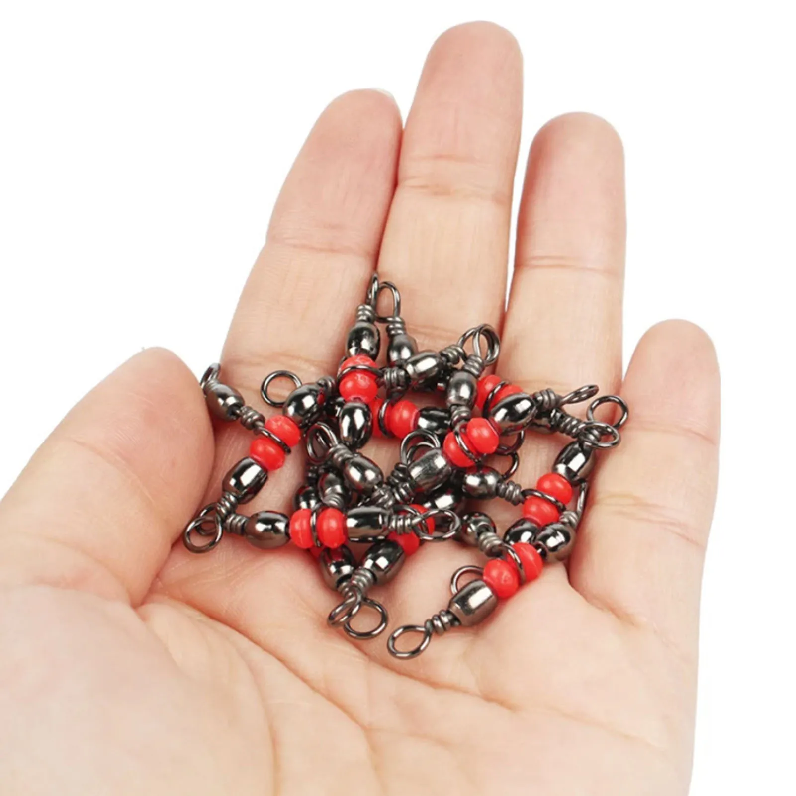 Conectores de sedal de pesca en forma de T, 20 piezas, cuentas rojas ultraligeras portátiles, anillo giratorio de tres fiestas para aparejos de pesca de agua dulce y salada - imagen 4