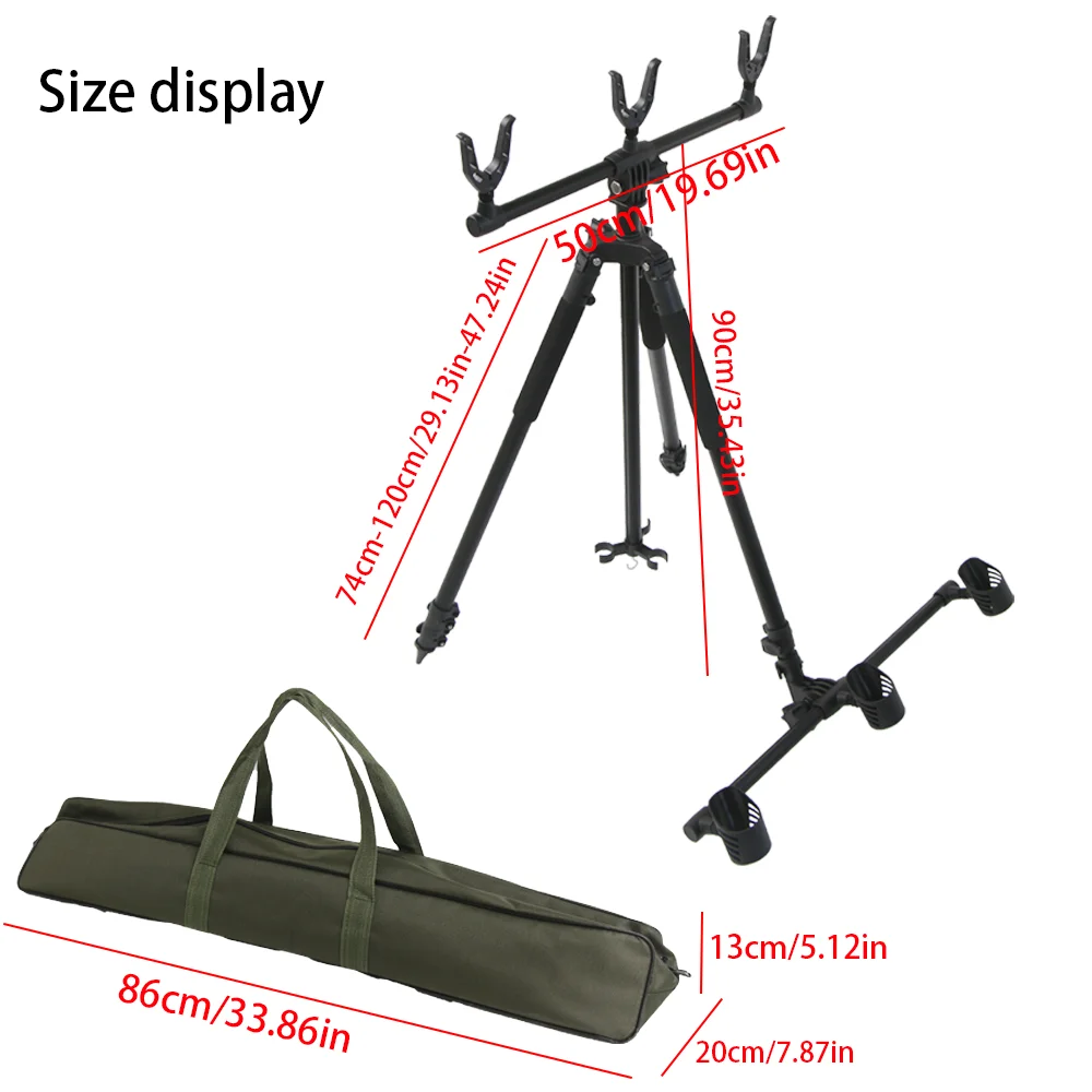 Equipo de pesca de aleación de aluminio, soporte para trípode para caña de pescar retráctil, soporte para caña de mar plegable ultracorto, accesorio para equipo - imagen 3