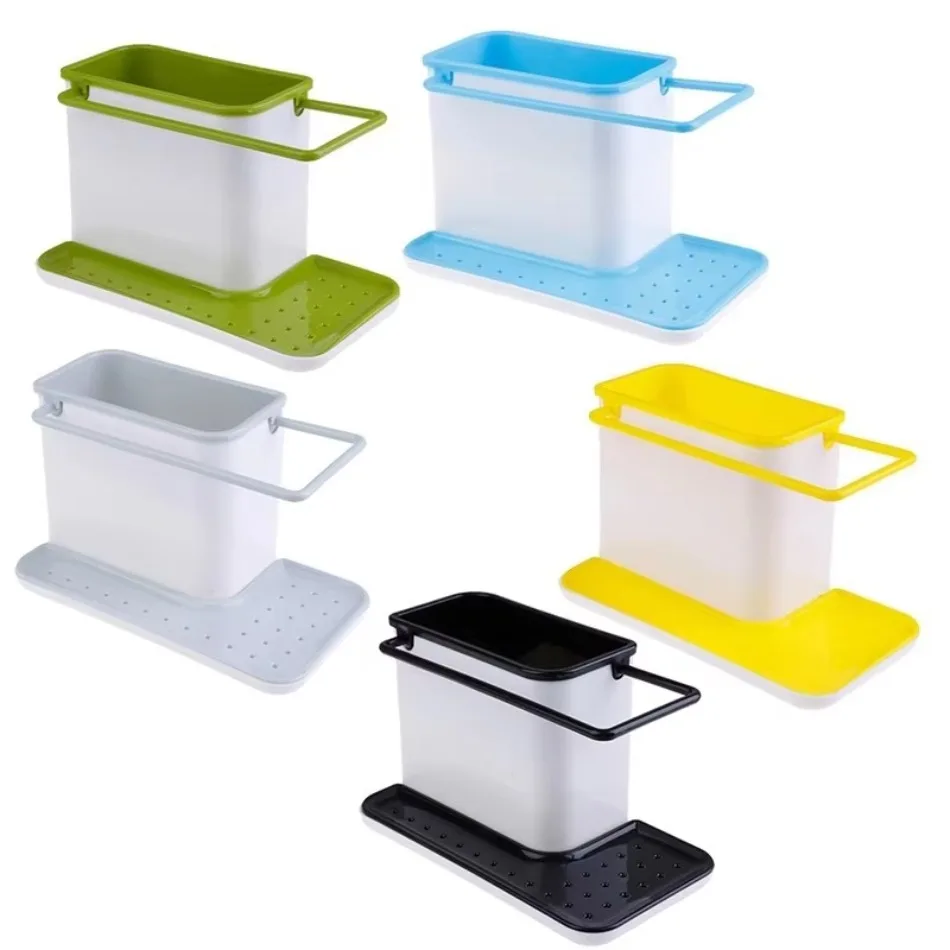 Estante organizador para fregadero de cocina, estante para electrodomésticos, almacenamiento de filtro de agua, estante para paño para lavar platos, caja para fregadero de goteo, herramientas de cocina - imagen 4