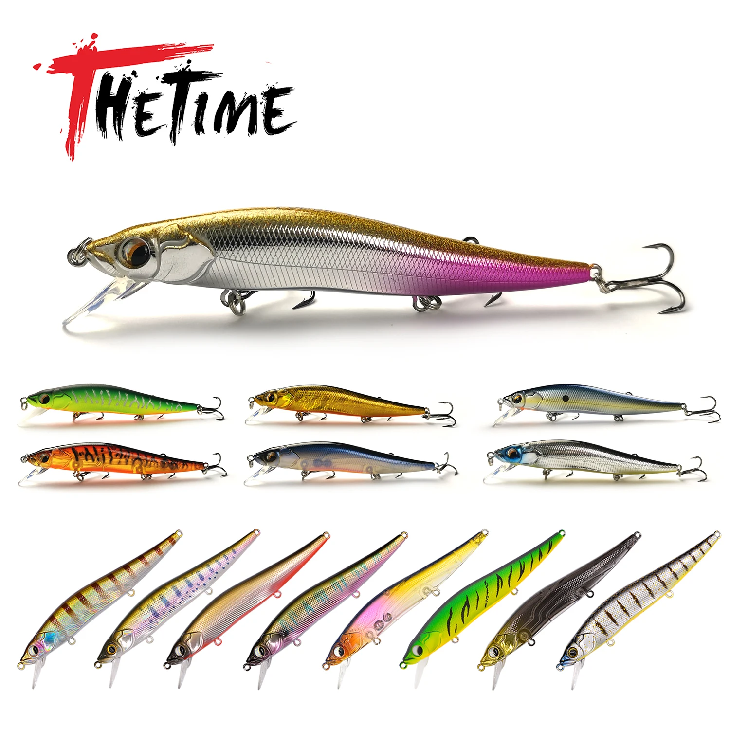 THETIME 110mm/14g PS110 SP Señuelos de pesca flotantes Jerkbait Minnow sistema de peso de tungsteno cebo Wobbler pesca de Lucio - imagen 2