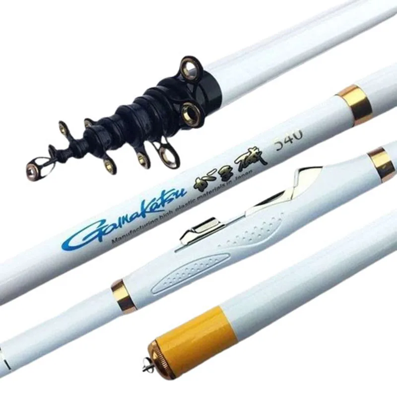 Caña de pescar telescópica de fibra de carbono, caña de pescar ultraligera en roca, alimentador de carpa, caña de pescar Tenkara de 2,7 a 6,3 m, vara de pesca - imagen 3