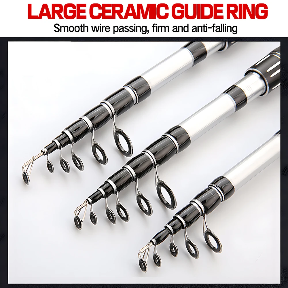 Ghotda-caña de pescar giratoria, Vara de fibra de carbono ultraligera, mango EVA, Baitcasting, 1,5 m, 1,8 m, 2,1 m, 2,4 m - imagen 4