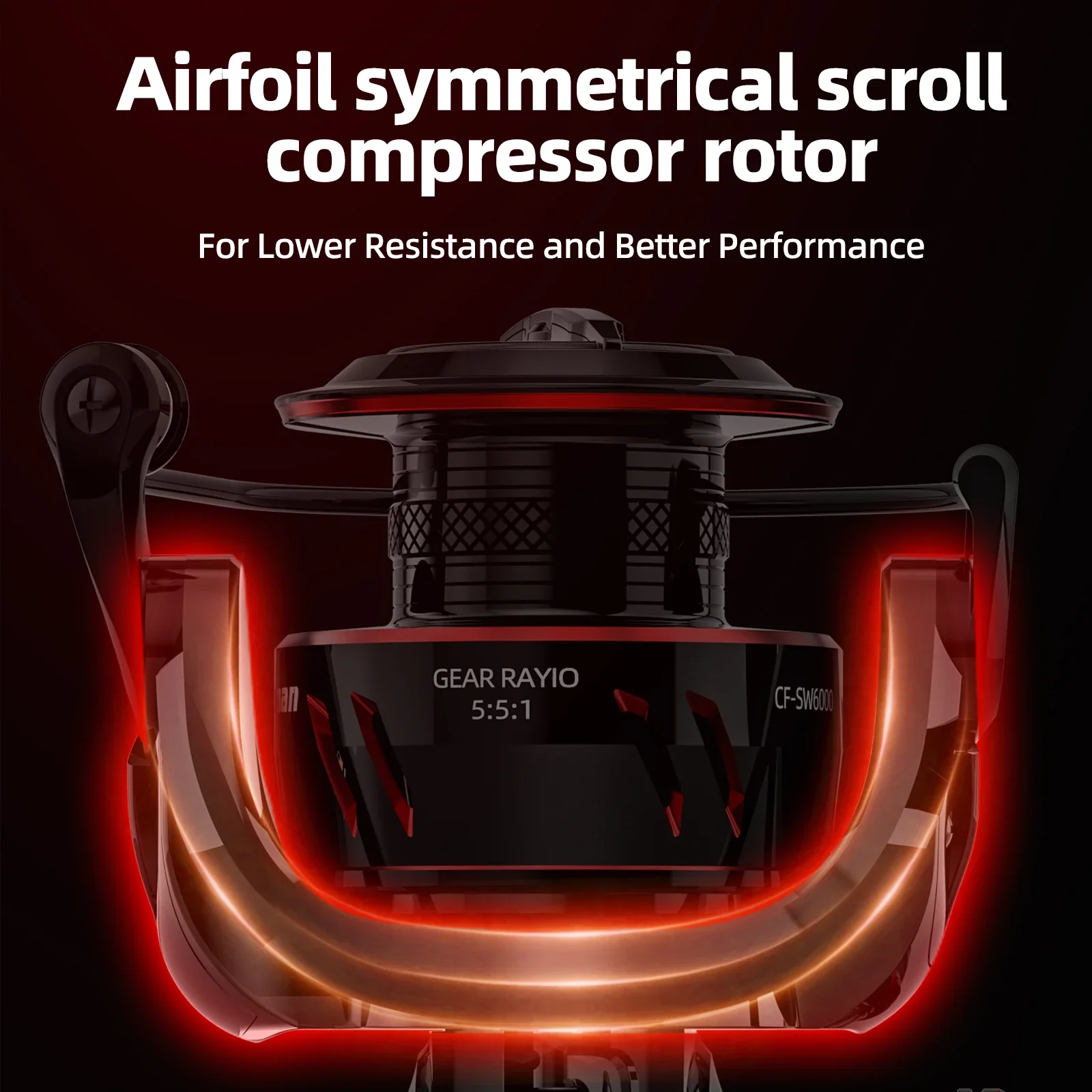 Carrete de pesca giratorio de agua salada 5000H 6000H arrastre máximo 39,7 libras carrete de aluminio de fundición larga 5,5: 1 relación de engranaje de cebo rodamientos suaves - imagen 5