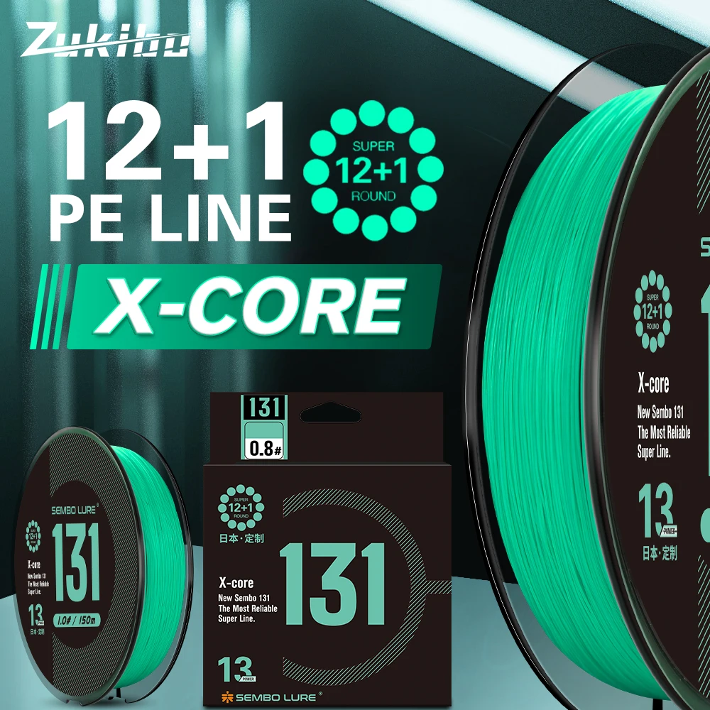 Línea de pesca trenzada ZUKIBO Sembo 131, fibra de rendimiento Super Line X13 más confiable, fuerza del nudo superior, resistente a la abrasión