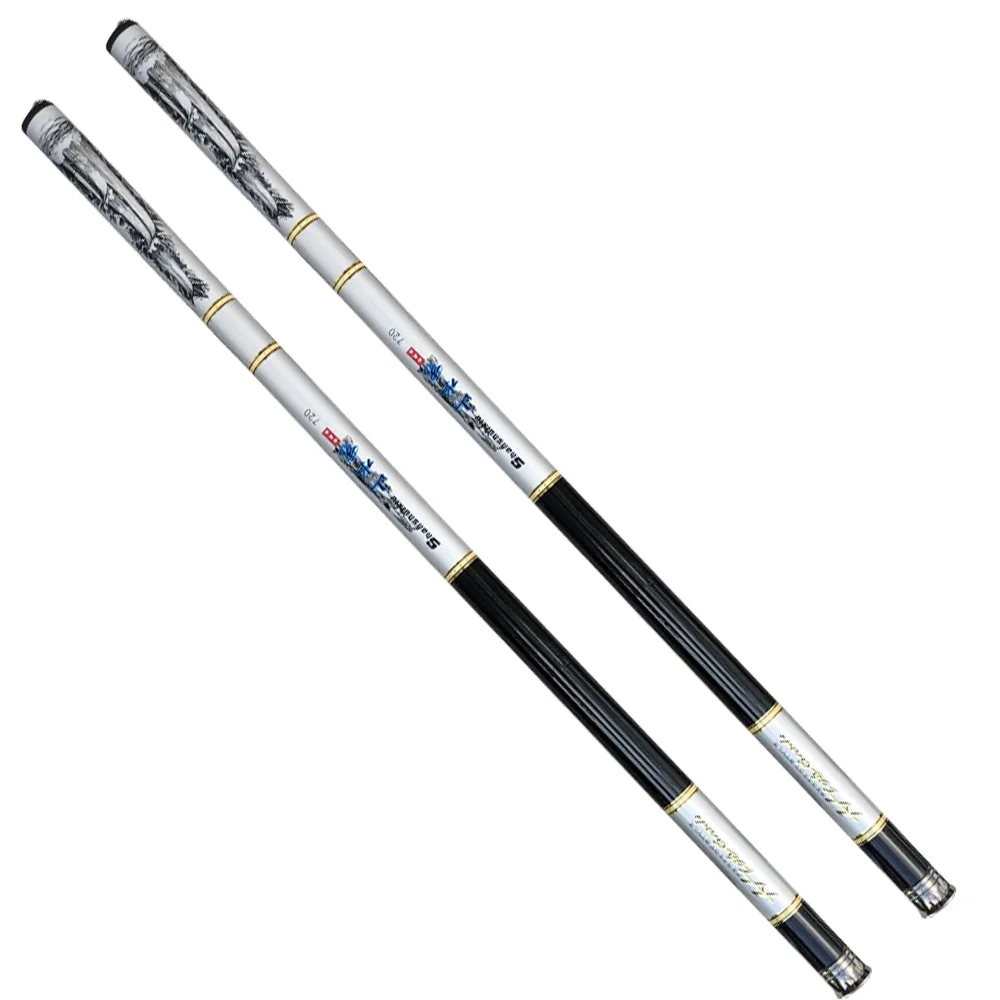 Caña de pescar telescópica de fibra de carbono, caña de pescar dura, todo para pesca, 3,6 m-7,2 m - imagen 2