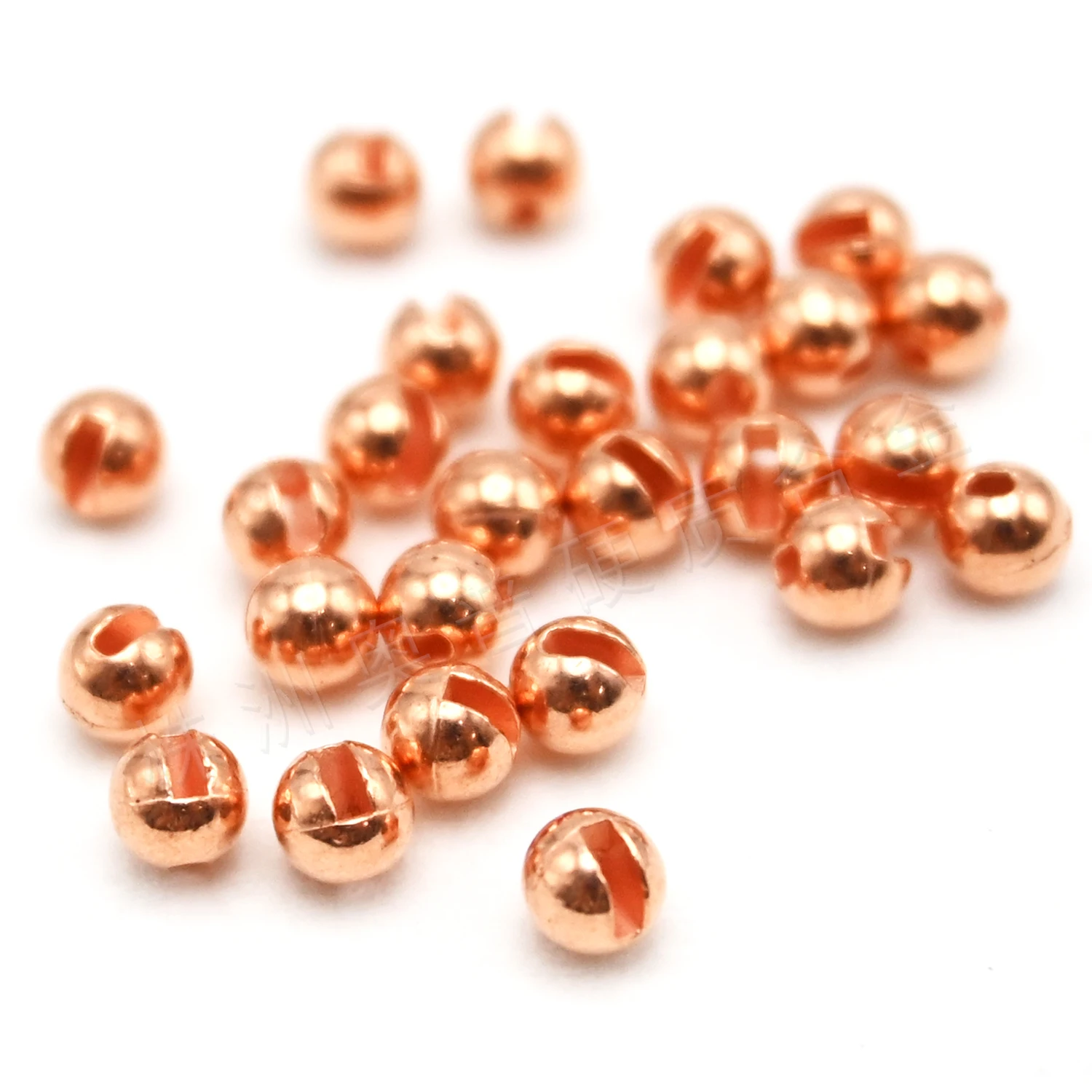 Cuentas naranjas para atado de moscas con peso cobre - imagen 5