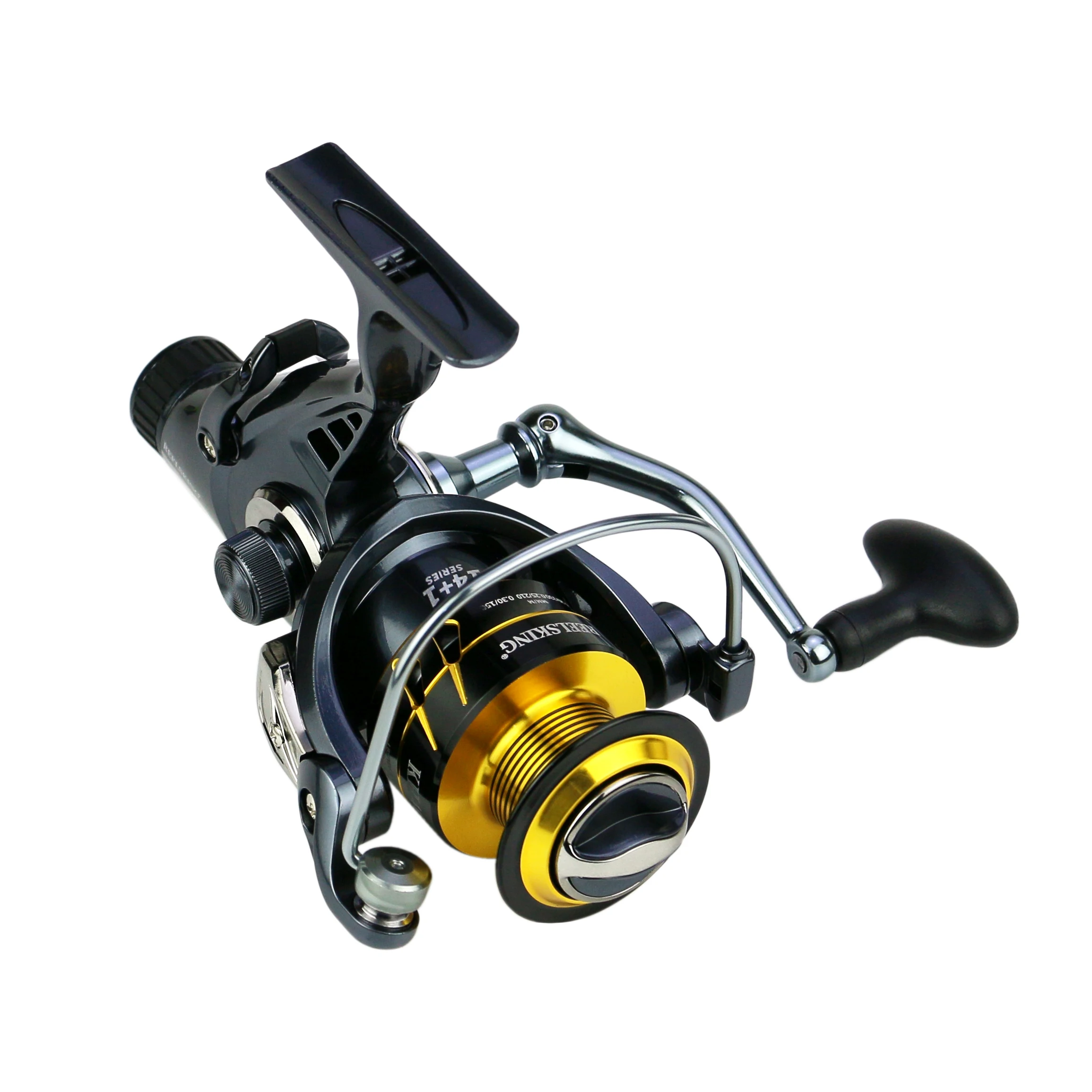 Carrete de pesca de Metal serie 3000, 4000, 5000, 6000, carretes giratorios, relación de velocidad 5,2: 1/4, 9:1, resistente a los golpes, equipo de pesca negro - imagen 3