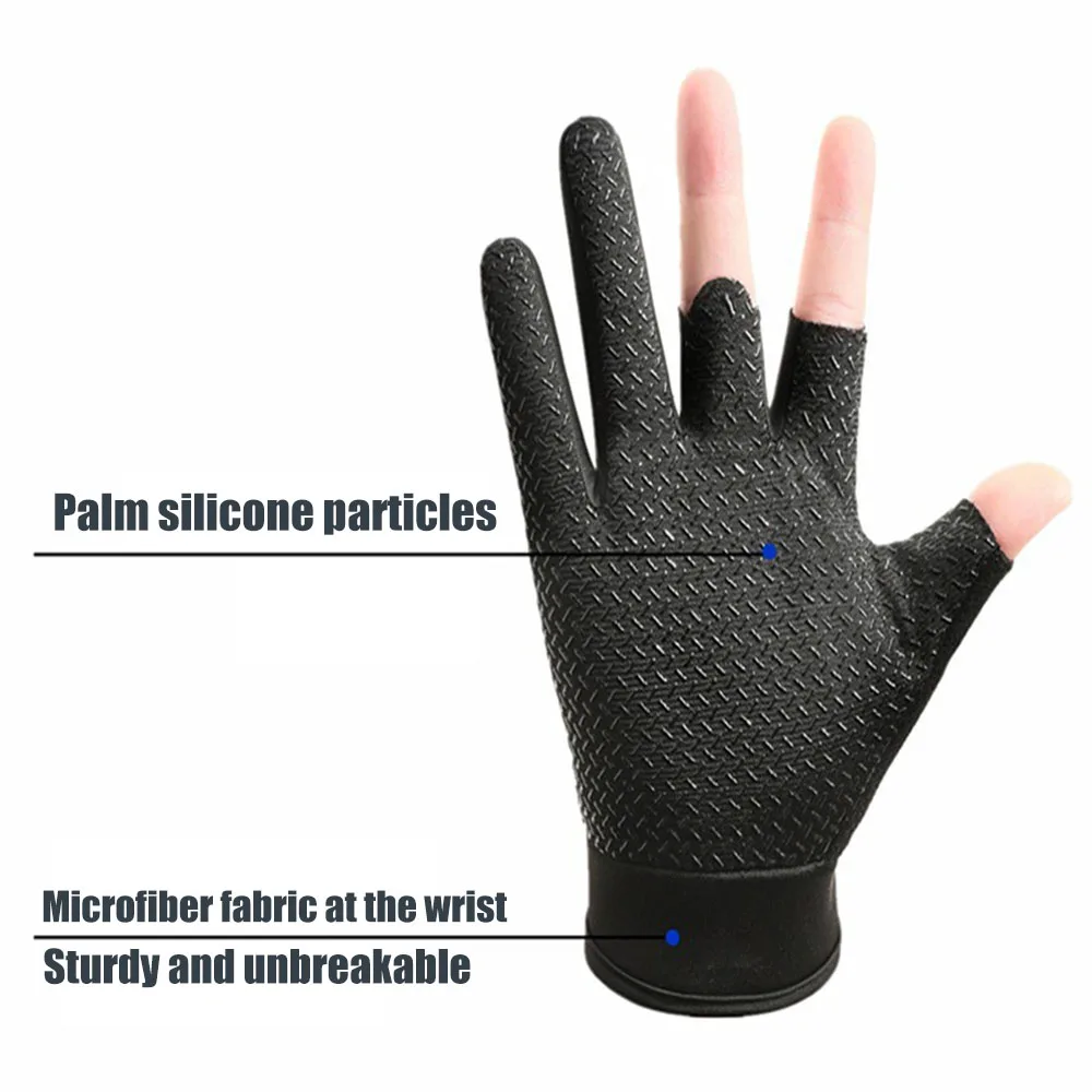 Guantes de pesca sin dedos para exterior estilo mitón - imagen 4