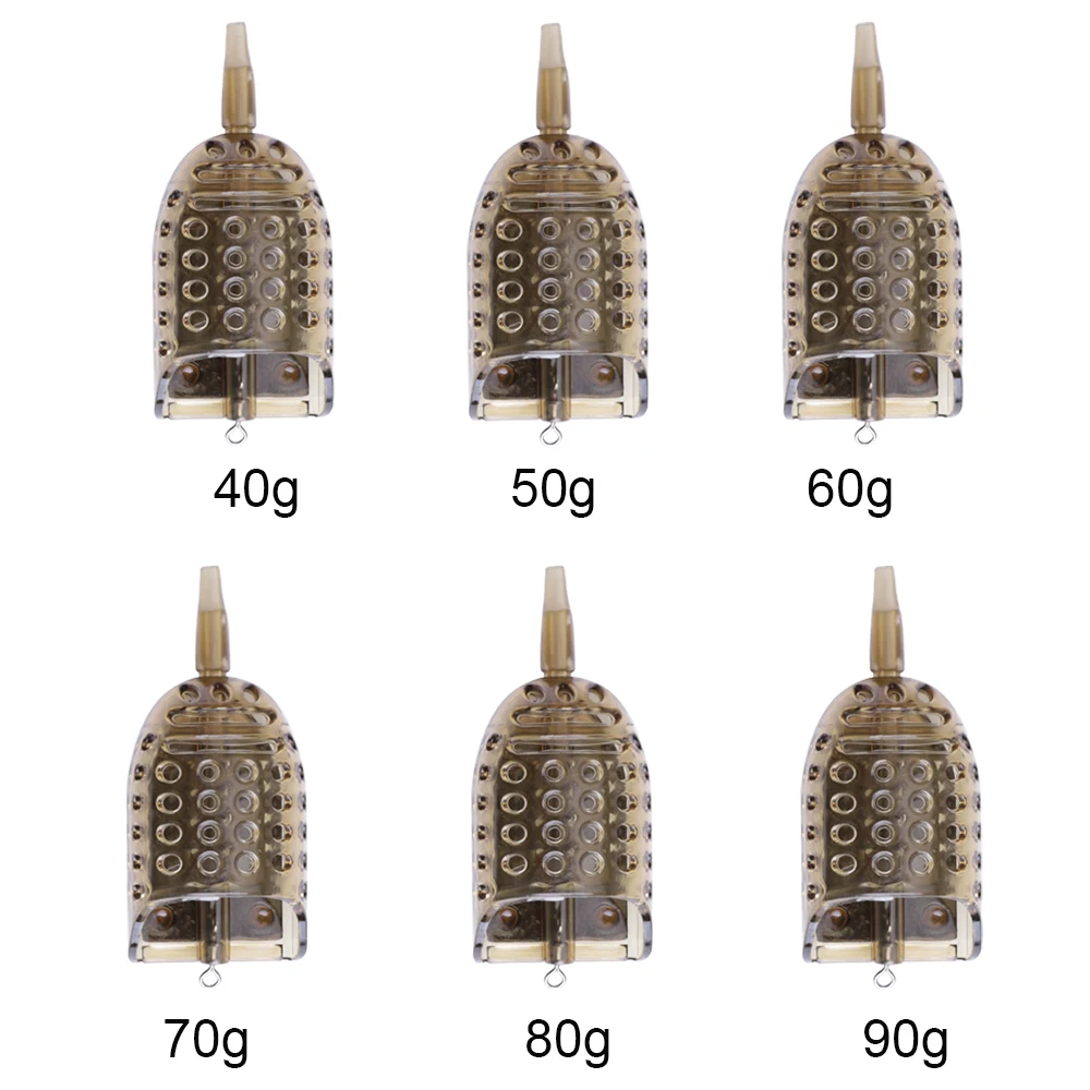 FTK-gabbia alimentadora de cebo para pesca de carpa, trampa de plomo con agujeros, alimentador de pellets, herramienta lanzadora de cebo, accesorio de herramientas de pesca, 1 Uds. - imagen 5