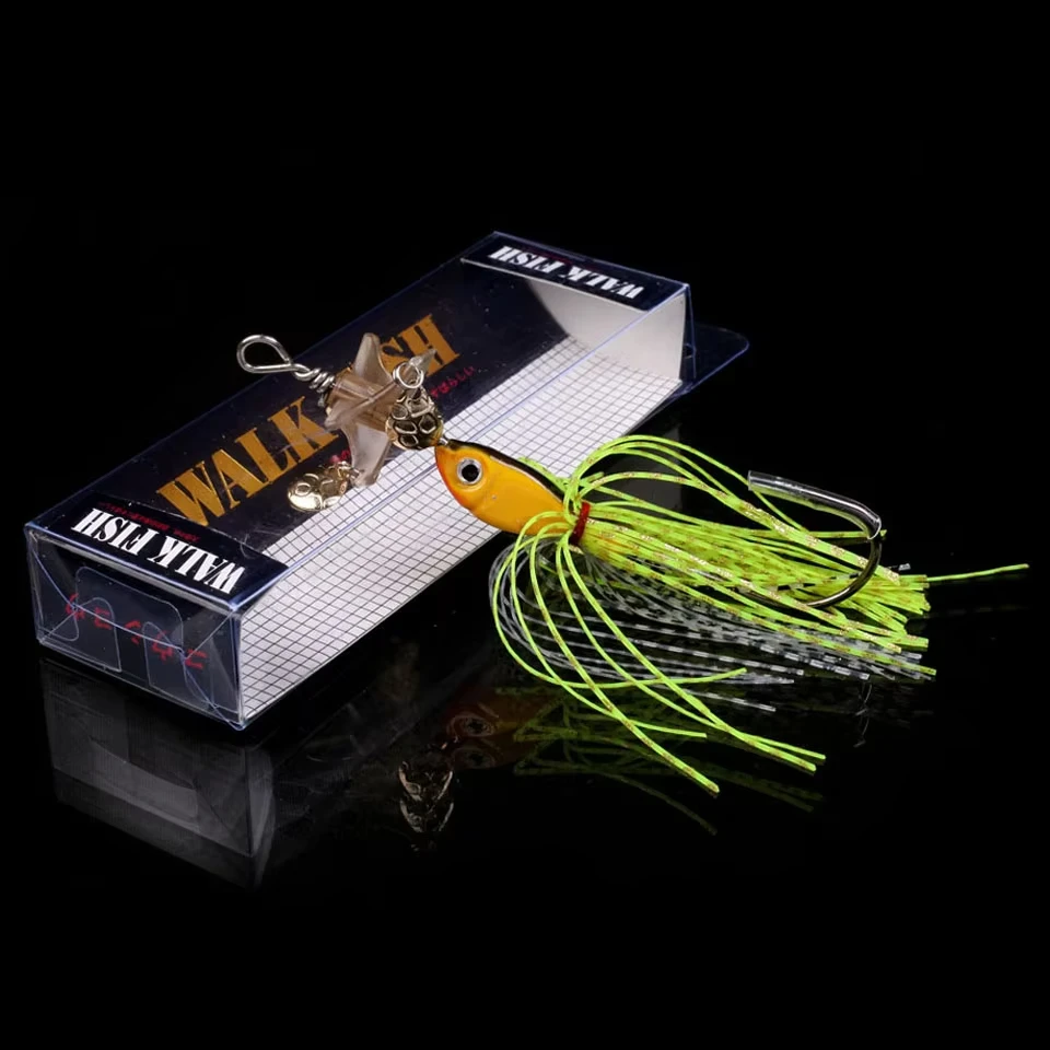 WALK FISH 19,1g Metal duro pesca Jig cabeza señuelos Spinner cebos hombre barbudo rotación compuesto lentejuelas alambre de silicona cebo falso - imagen 2