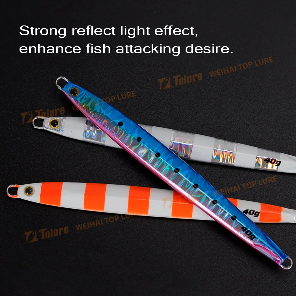 TOLU nuevo pequeño árbol de coco 40g/60g/80g hundimiento rápido Jigging señuelo de pesca láser recubrimiento de papel plantilla luminosa señuelo pesca en el mar - imagen 4