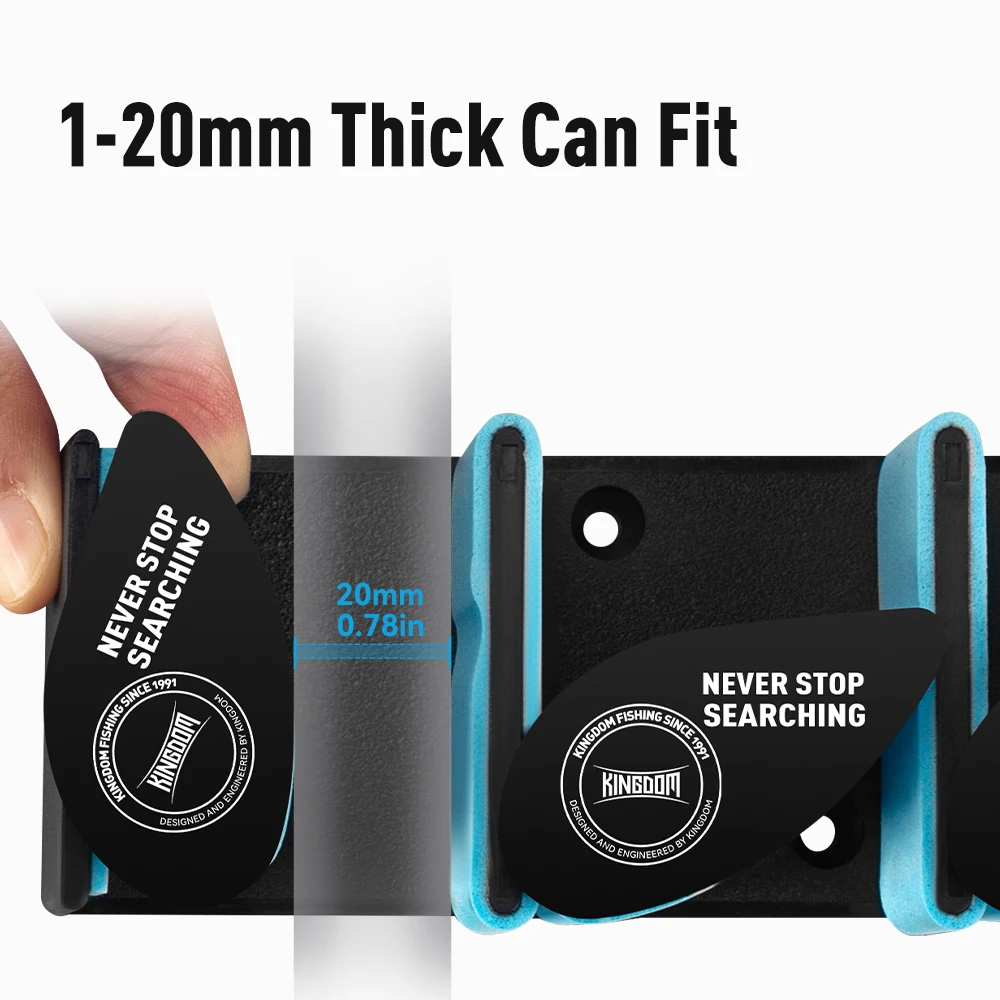 Estante de exhibición de caña Kingdom, soporte de pared para caña de pescar con 6 agujeros, marco fijo de pantalla Vertical Simple para almacenamiento de caña - imagen 5