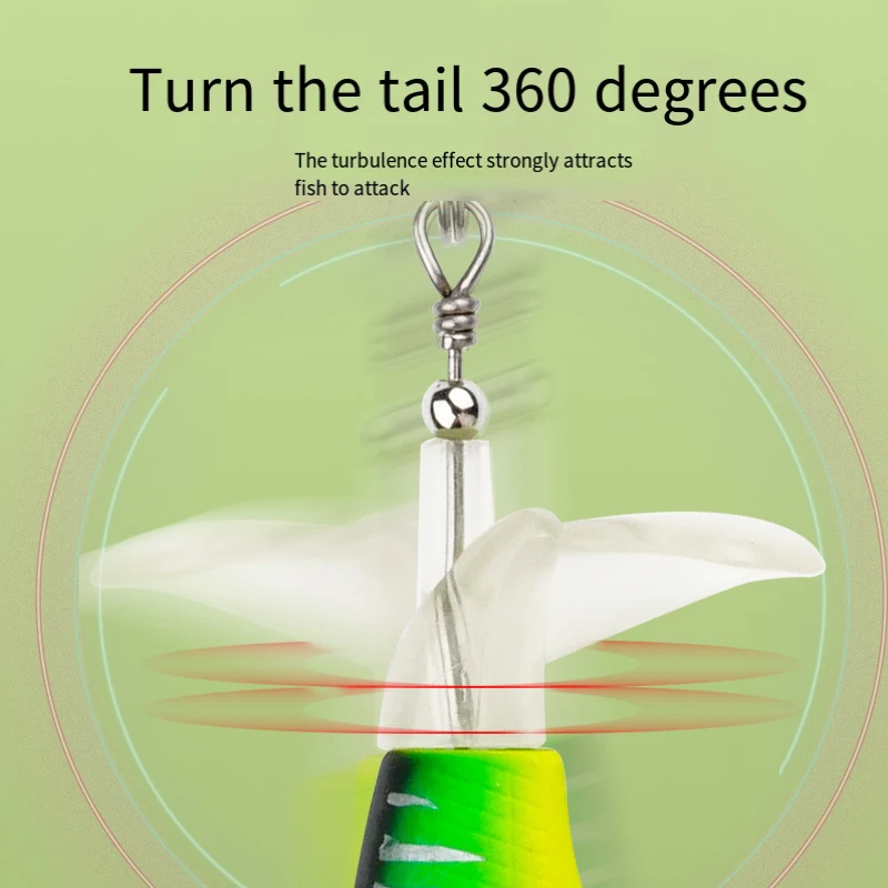 Señuelo de pesca con hélice, 7,5 cm, 9,2 cm, 6,5g, 12g, cebo duro biónico, aparejos de pesca, cola giratoria, cebo giratorio para pesca al aire libre - imagen 5