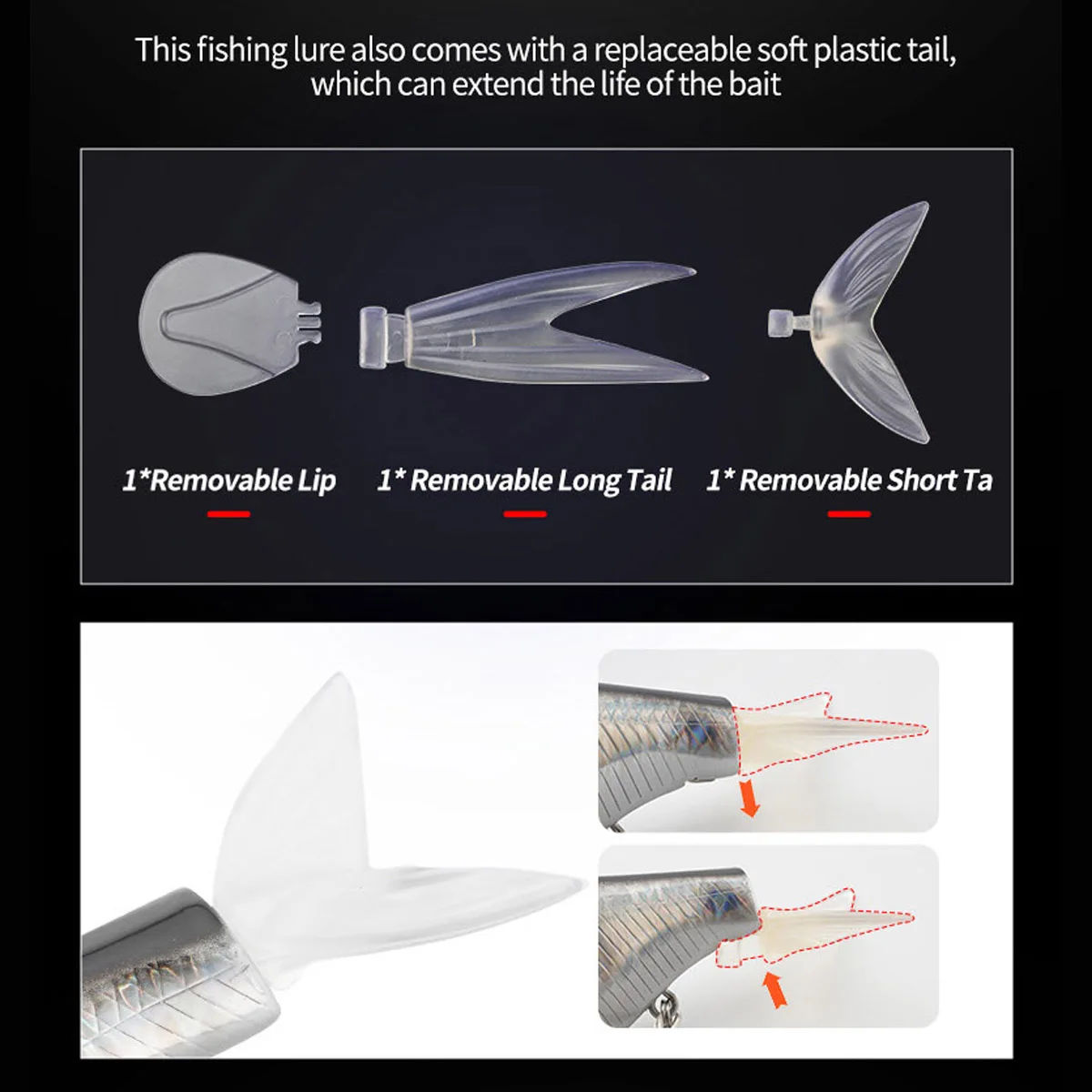 Señuelo de pesca articulado de 14cm y 50g para juego grande, señuelo de lubina, cebo de pesca Swimbait - imagen 5