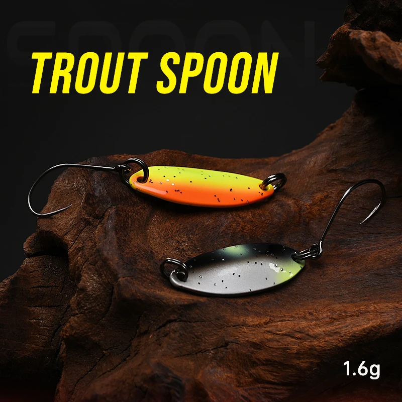 ALLBLUE IceFake 1,6g cuchara de latón señuelo de pesca de Metal para área de corriente aparejos de trucha cebo Artificial - imagen 3