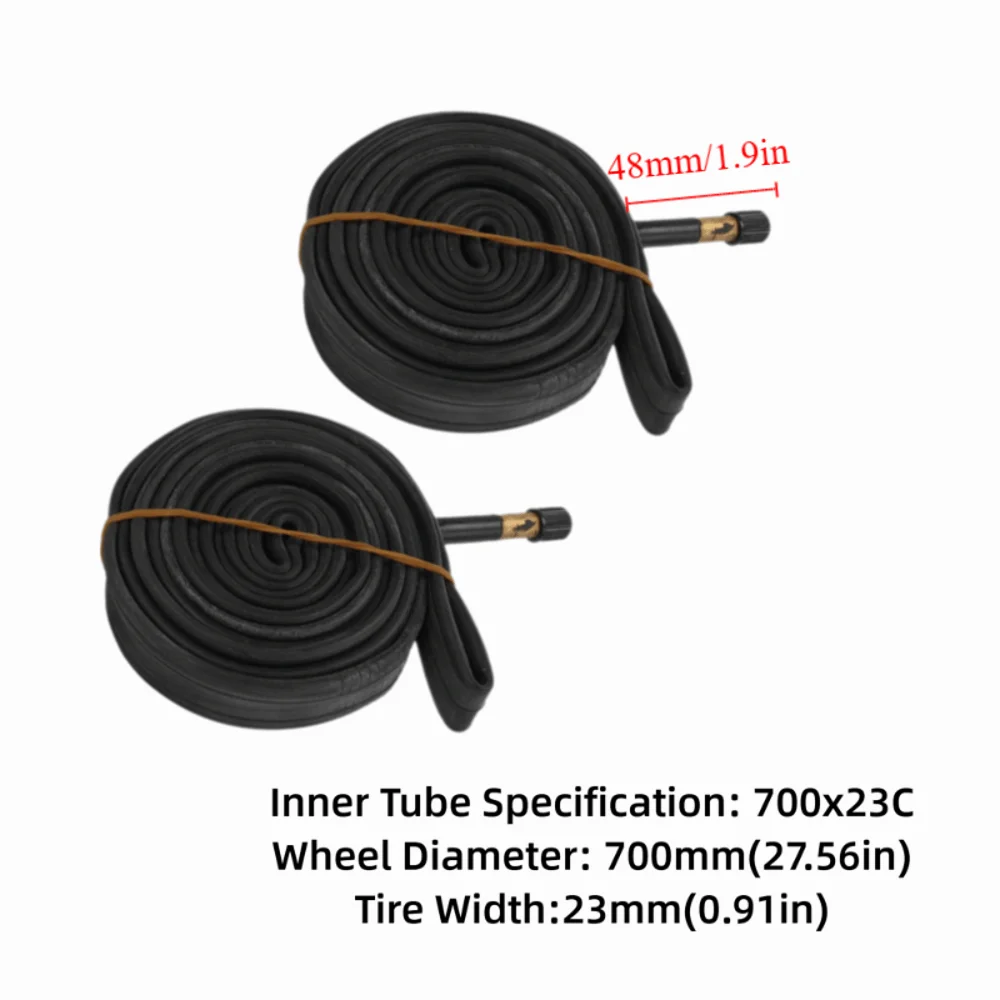 Cámaras de aire 700x23C butilo – Válvula Schrader 48mm para bicicleta - imagen 5