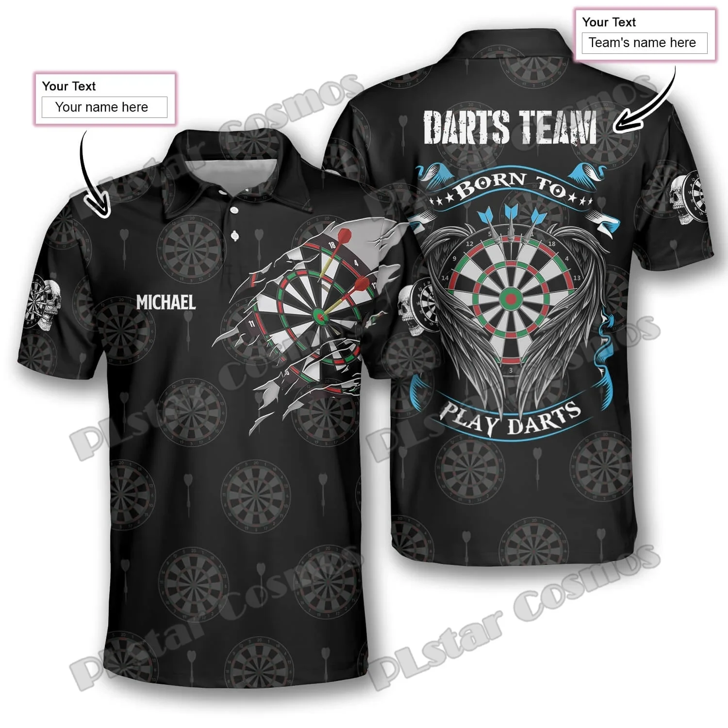 Born To Play Darts camisetas con estampado 3D para dardos hombre - imagen 2