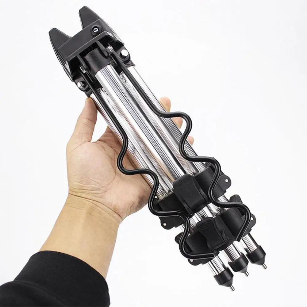 Soporte de caña de pescar telescópico, trípode de aleación de aluminio plegable, grueso, portátil - imagen 2