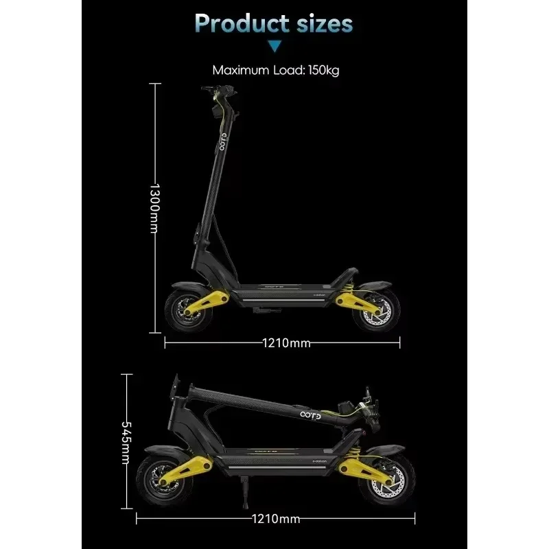 Patinete Eléctrico Plegable OOTD S10 – 1400W con 70 km de autonomía - imagen 4