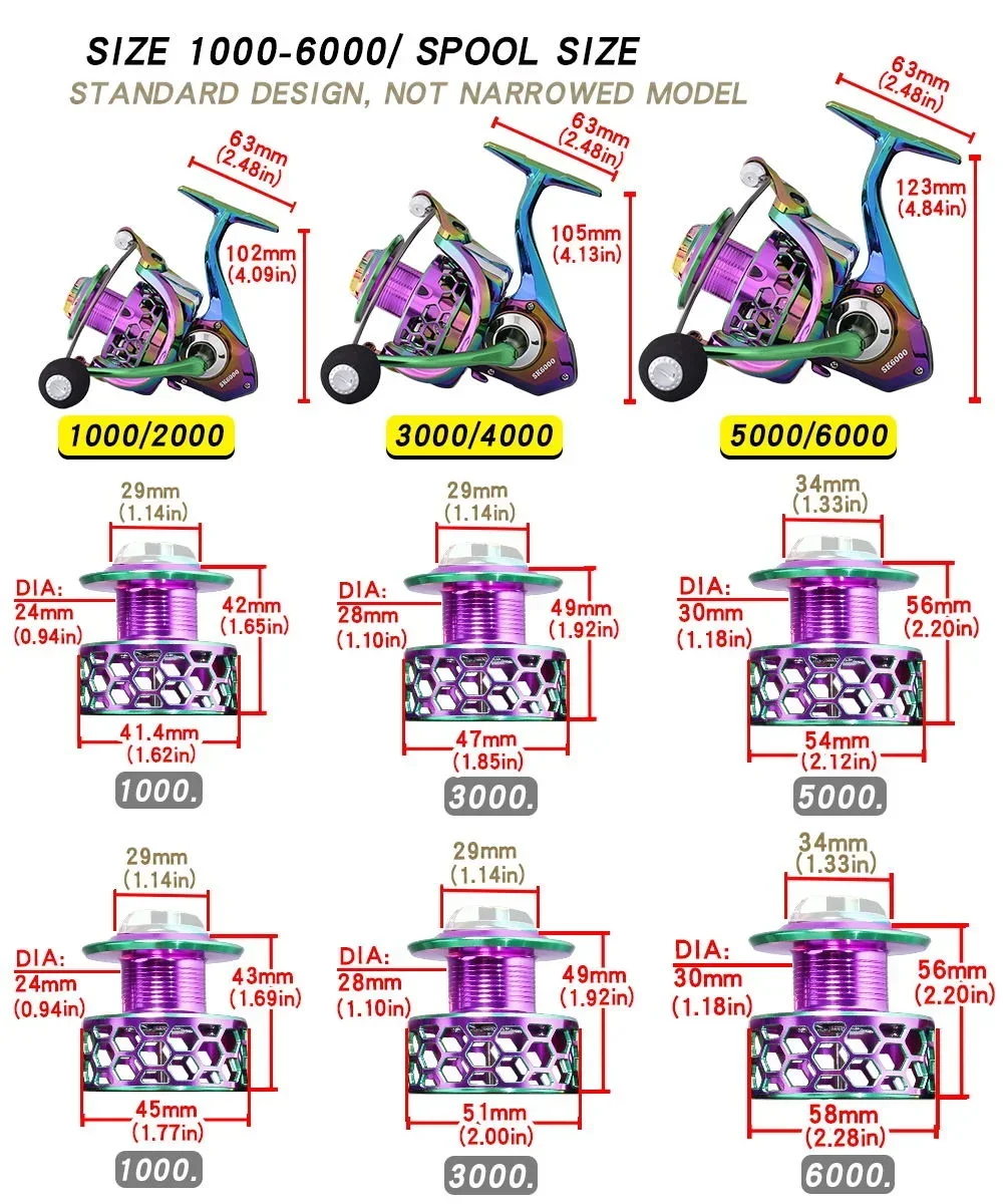 JOSBY-carrete de Metal profesional, bobina de pesca, accesorios para apretón de manos, ruedas de mano izquierda/derecha, Serie 1000 a 6000 - imagen 5