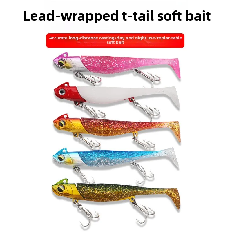 Testar Weedless T-Tail Swimbait 19g/30g - Señuelo de larga distancia de fundición para pesca de manguevas - Brilla en el cuerpo oscuro y alto contenido de carbono