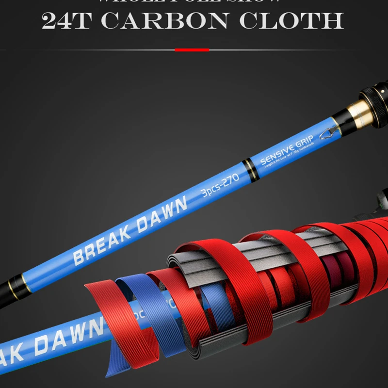 BAKAWA-señuelo de caña de pescar de carbono de 3 secciones, Wt:5-35g M, potencia giratoria/fundición, alimentador de viaje para carpa, 2,1 M-2,7 M, aparejos de Pesca - imagen 4