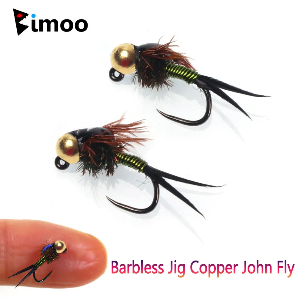 Bimoo 4 piezas # 16 plantilla sin púas cobre John Fly alambre de cobre costilla hundimiento rápido húmedo Euro Perdigon Ninfa mosca trucha Grayling señuelo de pesca - imagen 5