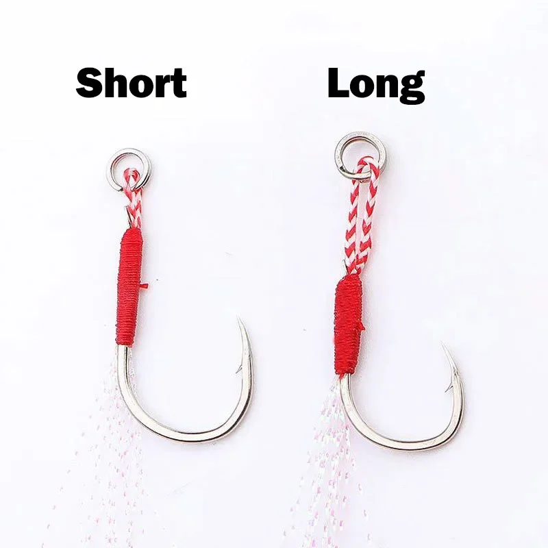 OUTKIT, 10 Uds., señuelo de Pesca, anzuelo duro, plantillas de Pesca DIY, anzuelo de asistencia, anzuelos de plantilla individuales con púas, Pesca de acero rico en carbono - imagen 3