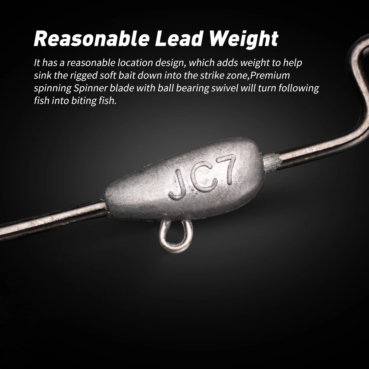 Ganchos de manivela, ganchos compensados ponderados para Pike Bass, ganchos de gusano, ganchos de gran tamaño 5/0 #   7/0 #   anzuelos de pesca - imagen 3