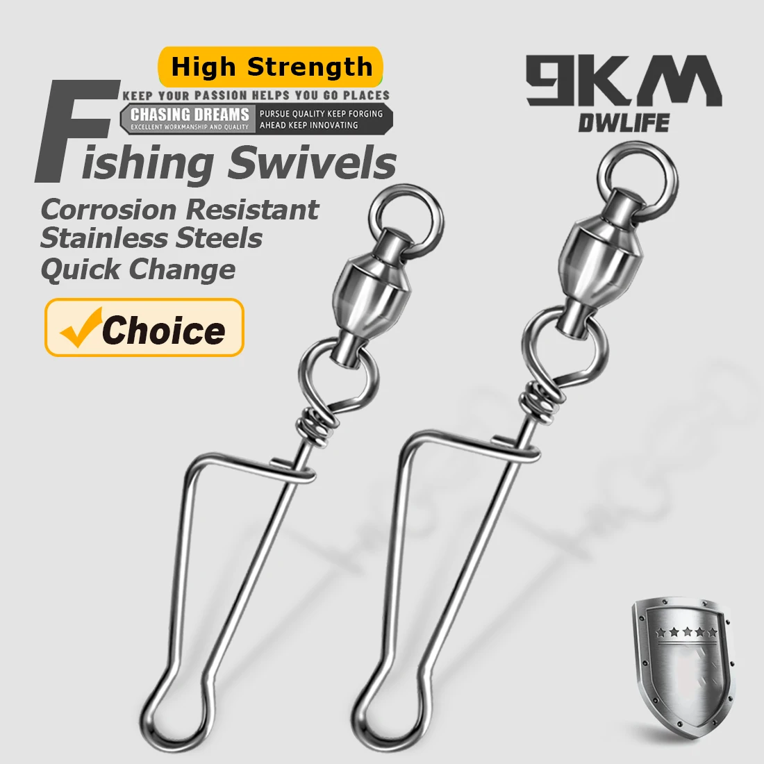 9KM nuevo 25 uds rodamiento de bolas giratorios de pesca con broche italiano cambio rápido señuelo conector Clip aparejos de pesca de agua dulce