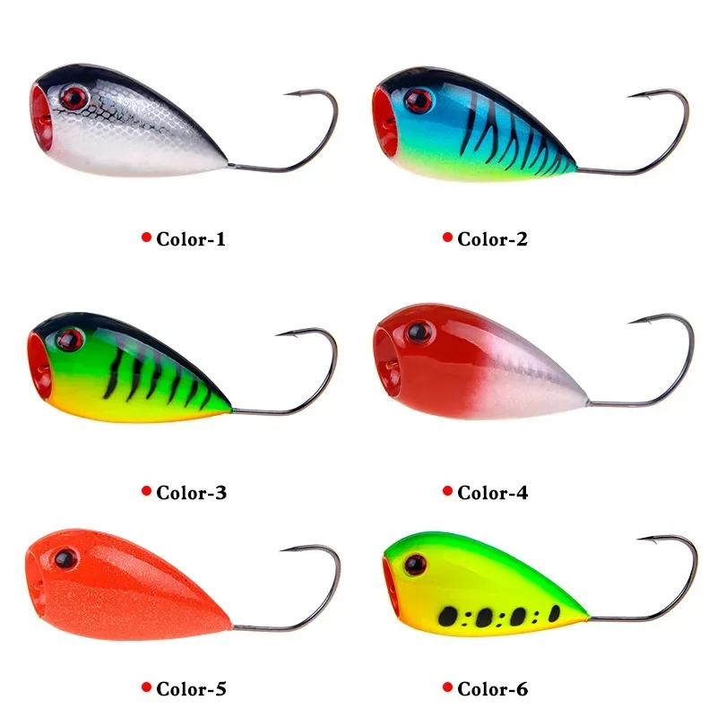 ALASICKA, 1 unidad, 8cm, 12,9g, huevo croata, Popper, señuelo de pesca, Crankbaits, Wobblers flotantes, cebo duro Artificial, pescado con anzuelos individuales - imagen 4