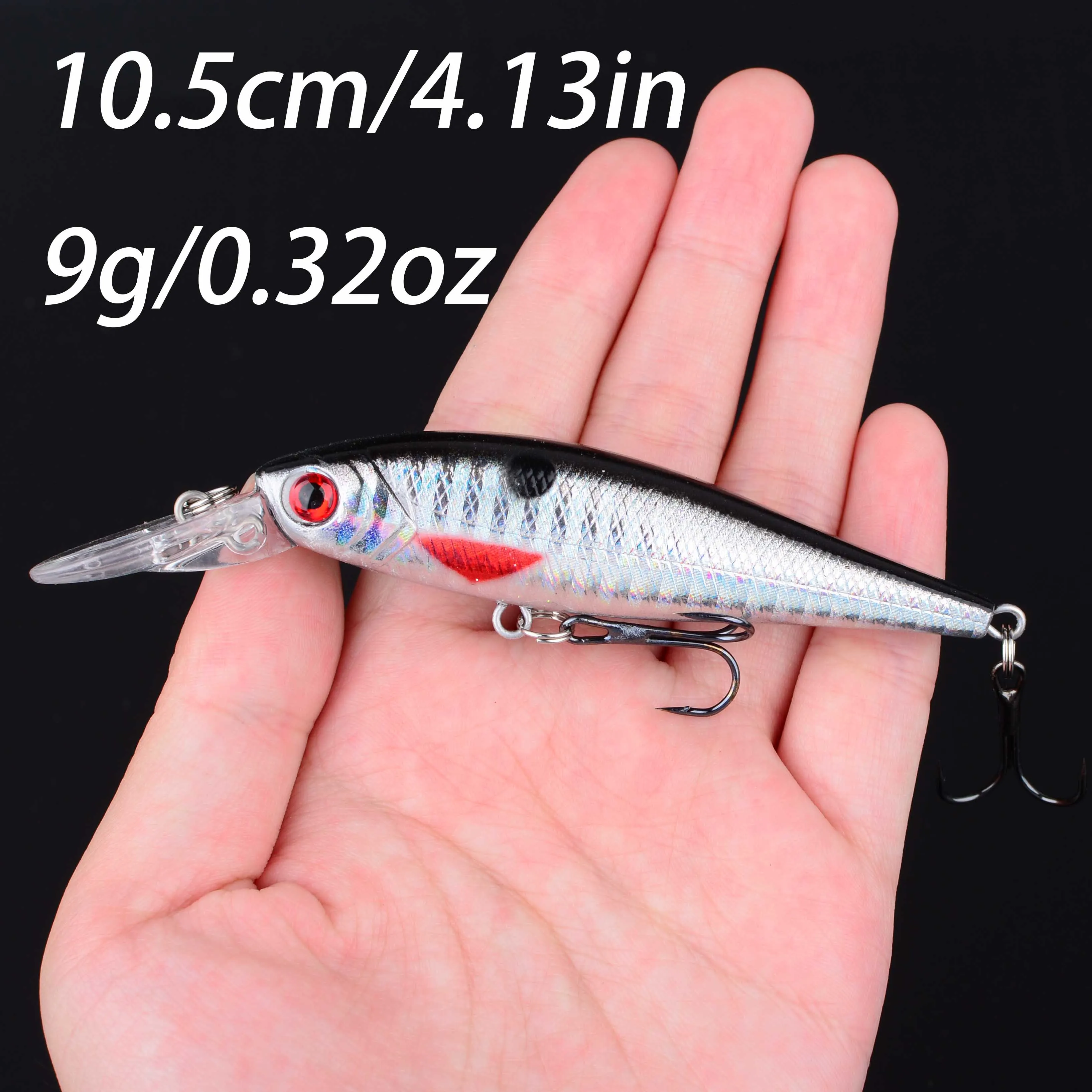 Señuelo de pesca con ojos 3D, cebo duro Artificial para pececillo, aparejos de pesca Crankbait, 1 ud. - imagen 3