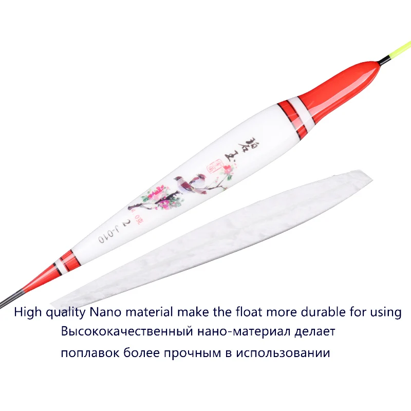 Nano flotadores de pesca piezas, 1 caja de Boya, 1 soporte flotante, 1 bolsa de ganchos, Boya de agua dulce sensible al Bobber, estable, herramientas de aparejos Boya, 3 unidades - imagen 4