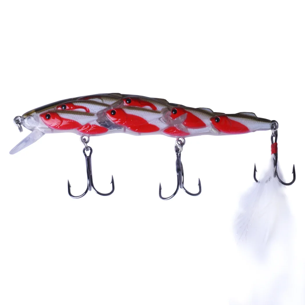 ALASICKA-señuelo de pesca hundido, pececillo japonés Jerk, grupo de peces con anzuelos de plumas, fundición de larga distancia, 11,5 Cm-15,7G