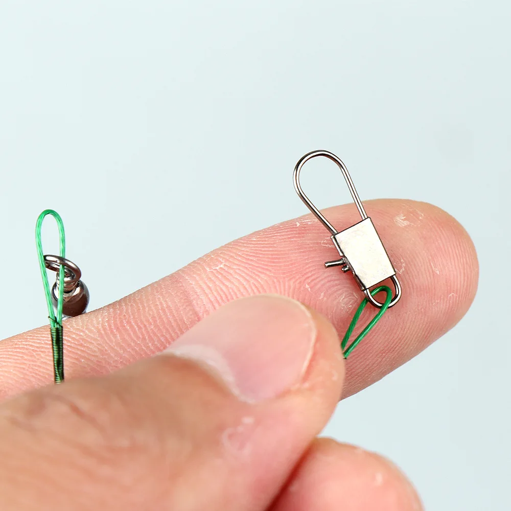 STBT 20 piezas hilo de pescar de acero antimordida líder de alambre de acero con accesorio de pesca giratorio correa de núcleo de plomo alambre de pesca 15CM-30CM - imagen 2