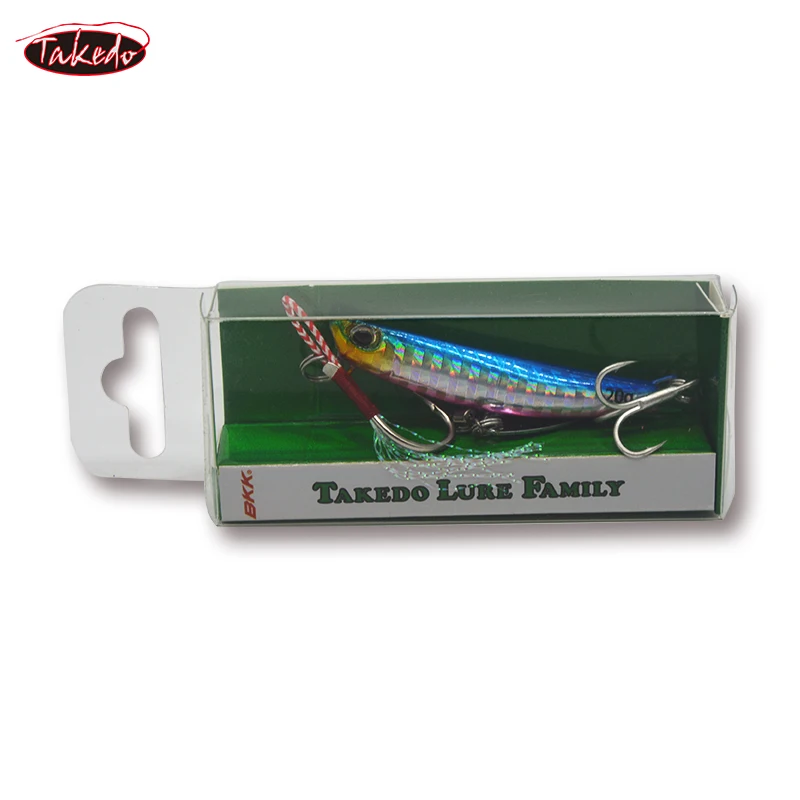TAKEDO LS06 pesca en el mar hundimiento señuelo de Metal fundido Jigging señuelo con ganchos y cuchara giratoria americana Wobbler para Lucio Bass - imagen 5