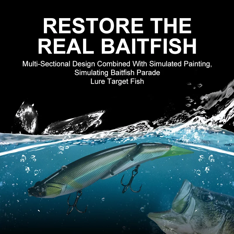 OBSESSION 190mm 55g Swimbaits articulados señuelo de pesca vibración flotante 2 segmentos cebo gigante grande cola de pez suave cebos duros Wobblers - imagen 5