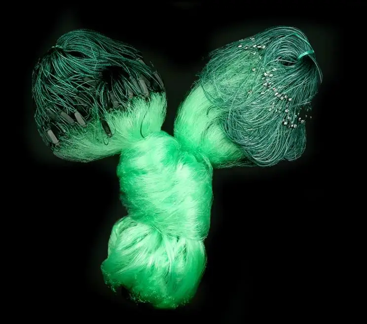 Lawaia-Red adhesiva de pesca de tres capas, red de pesca de seda marrón importada de alta calidad, herramientas de aterrizaje de peces, 2m x 100m de largo, 1 dedo - imagen 5