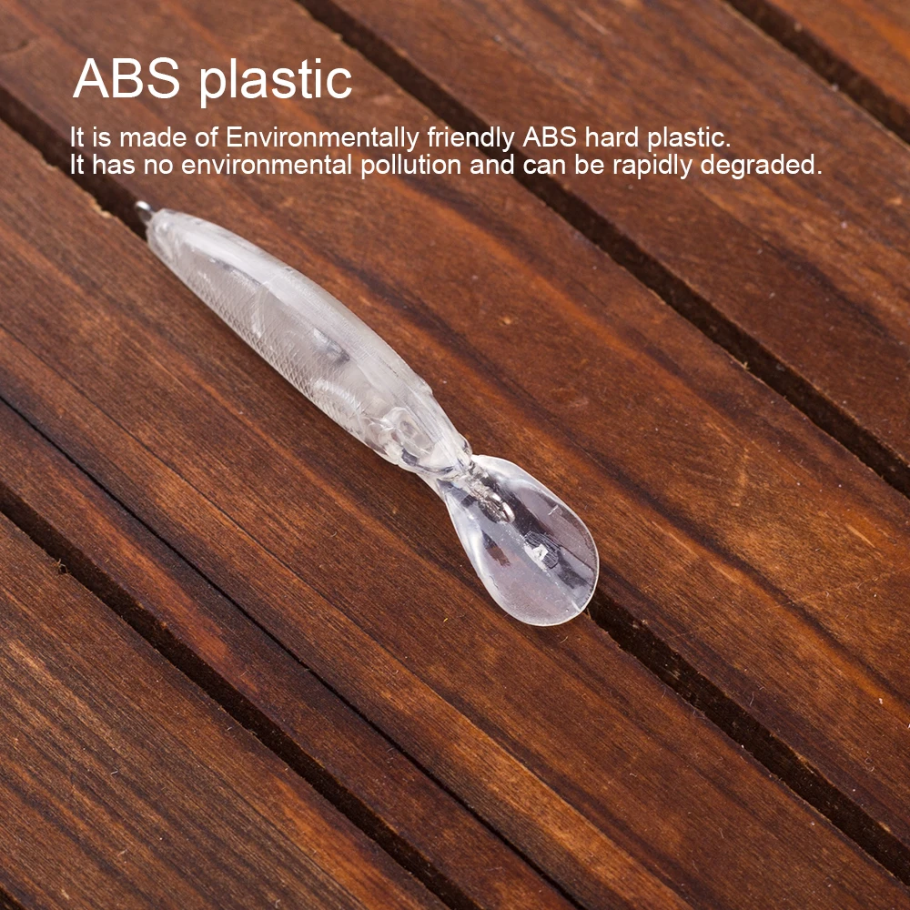 Hanlin-Minnow de plástico transparente sin pintar, sonajeros Jerkbait, manivela de labio largo, cebo Artificial de hundimiento, cuerpos duros, 10/20 piezas, 5cm, 2,3g - imagen 5