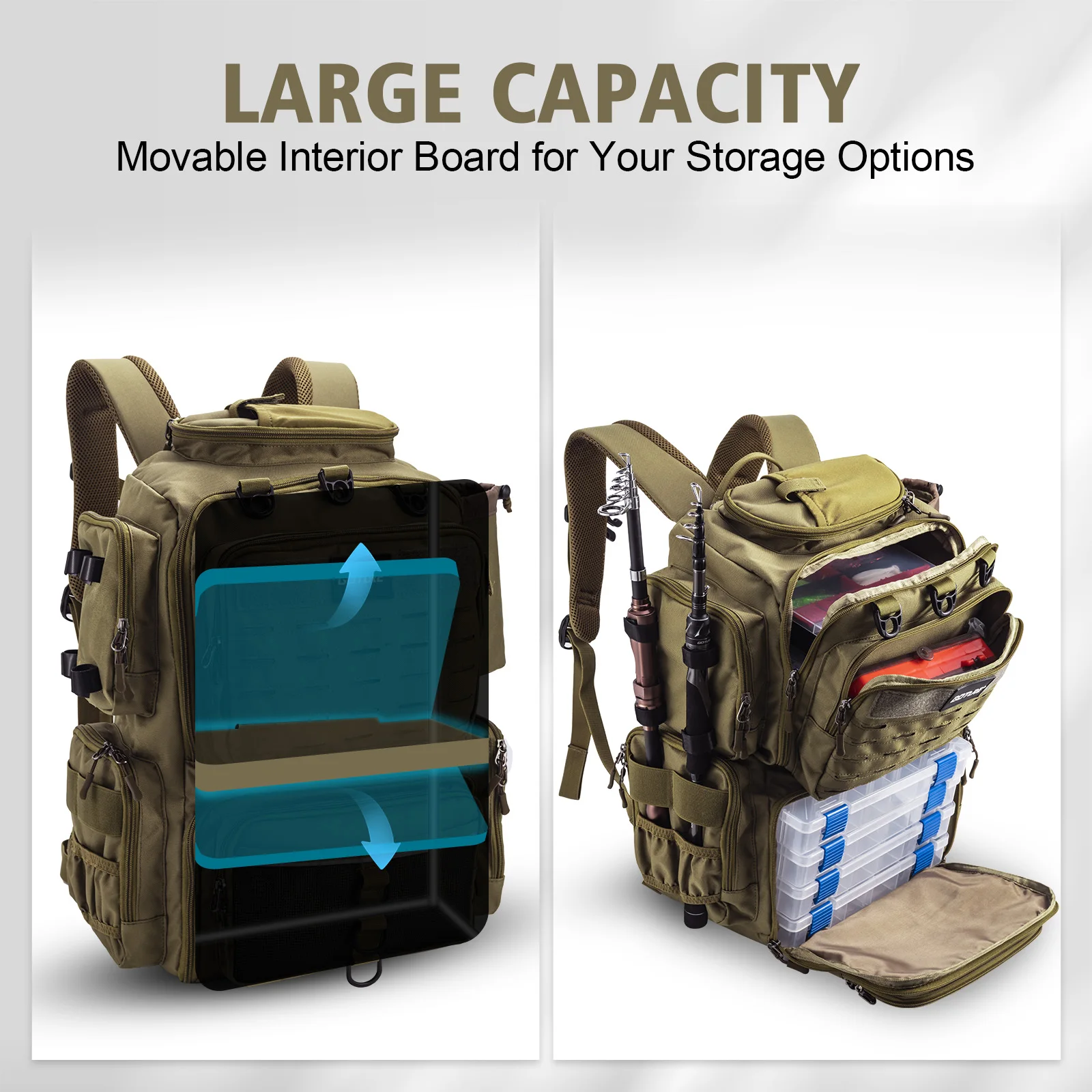 Goture Mochila de pesca impermeable multiusos - imagen 3