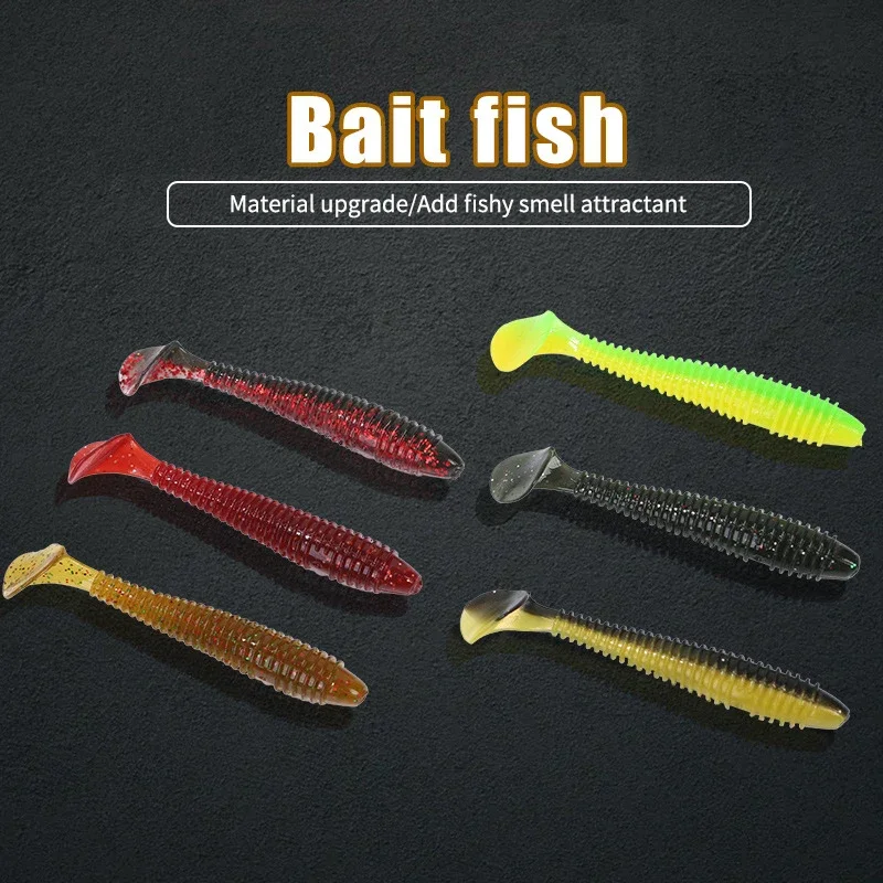 Topline-señuelo de pesca suave con cola en T, gusano rizado, cola vibratoria, sábalo, cebo Artificial de silicona, alimentador de peces de carpa, herramienta de Swimbait de pesca - imagen 3