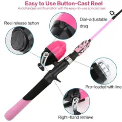 Luya-caña de pescar multifuncional y práctica, rueda de pesca cerrada de doble Color, juego de cañas para niños