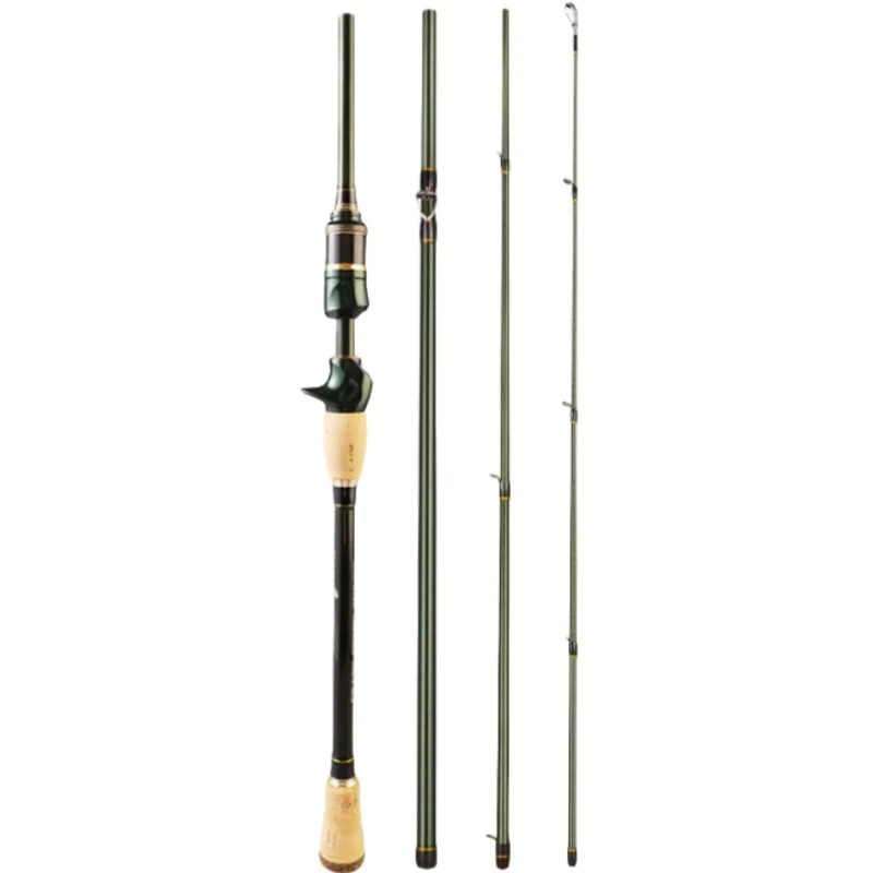 Caña de pescar giratoria de carbono fundido, 4-5 secciones, 1,8 m/2,1 m/2,4 m, caña de viaje portátil, caña de pescar giratoria, equipo de pesca - imagen 2