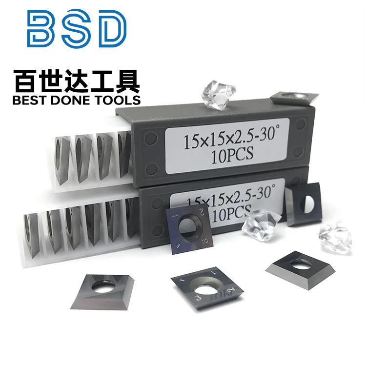 Herramienta de torneado para carpintería de carburo de acero de tungsteno del fabricante de Zhuzhou - Hoja cepilladora CNC 15x15x2,5 30 ° - imagen 2