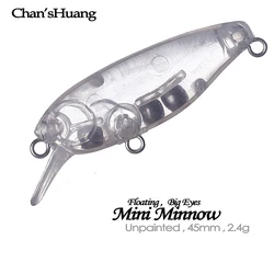 Chan'sHuang Mini Minnow en Blanco sin Pintar con Sonajero