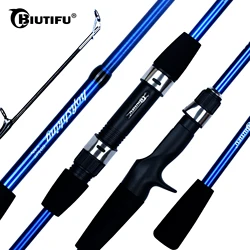 BIUTIFU Baitcasting Spinning Mini cañas de pescar 4 secciones 1,8 m viaje carbono fundición peso 5-20g rápido ultraligero señuelo trucha poste