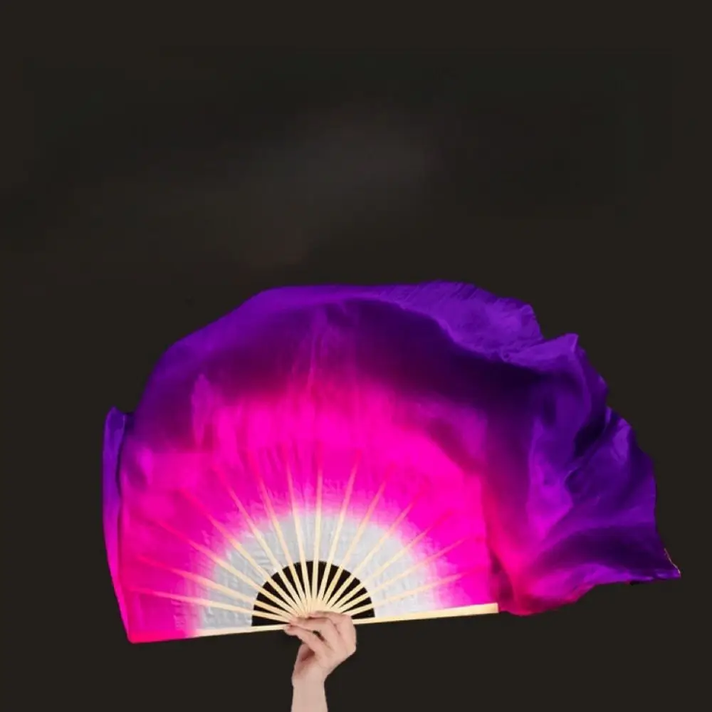 Abanico corto chino de bambú para danza del vientre, 31cm, 10/20cm, medio círculo, seda, colorido, para niños, abanicos de bambú, 10 estilos - imagen 2