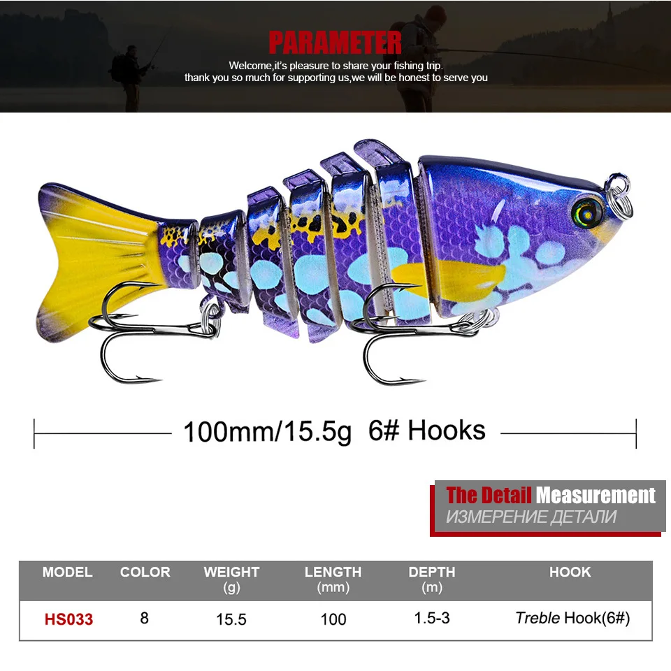 Señuelos de pesca multiarticulados Swimbait 10cm 12g б Ngalс elemтуsito pesca equipamentos вобstrek на щуку к 1-0к вisz дя зим Khuй рыблки - imagen 2