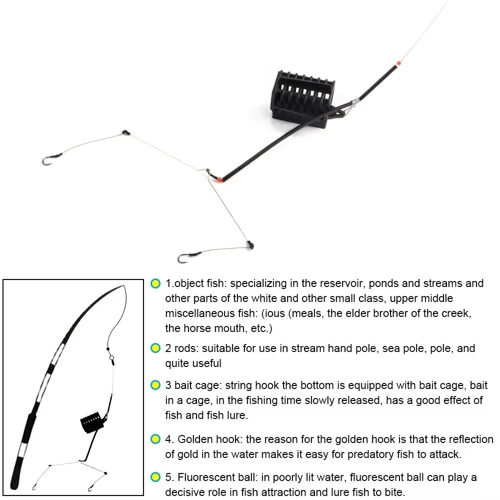 NGB-jaula para cebo de pesca de carpa, aparejo para el cabello, 20g, 30g, 50g, 80g, alimentador, plomo con línea, anzuelos de acero rico en carbono, aparejos de pesca - imagen 5